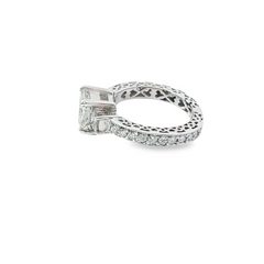 14k White Gold Diamond Princess Cut Infinity Engagement Ring 1.51c