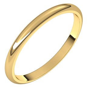 14K Solid Gold Half Round Band