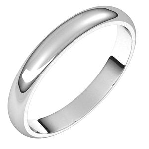 14K Solid Gold Half Round Band