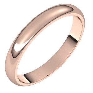 14K Solid Gold Half Round Band