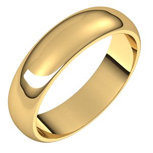 14K Solid Gold Half Round Band