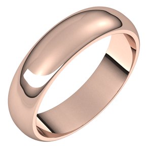 14K Solid Gold Half Round Band