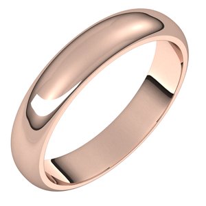 14K Solid Gold Half Round Band