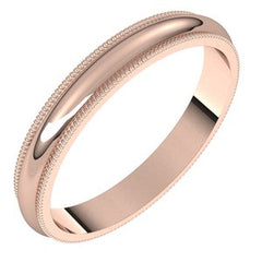 14K Solid Gold Milgrain Wedding Band