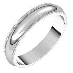 14K Solid Gold Milgrain Wedding Band