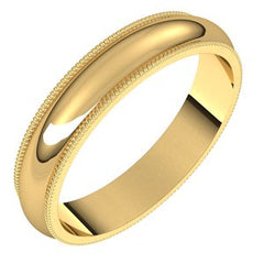 14K Solid Gold Milgrain Wedding Band