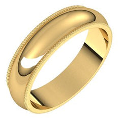 14K Solid Gold Milgrain Wedding Band