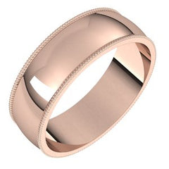 14K Solid Gold Milgrain Wedding Band