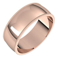 14K Solid Gold Milgrain Wedding Band