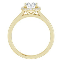 14K Solid Oval 1 CTW Natural Diamond Engagement Ring