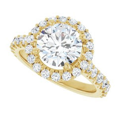 14K Solid Gold Round 1.5 CTW Natural Diamond Engagement Ring