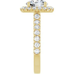 14K Solid Gold Round 1.5 CTW Natural Diamond Engagement Ring