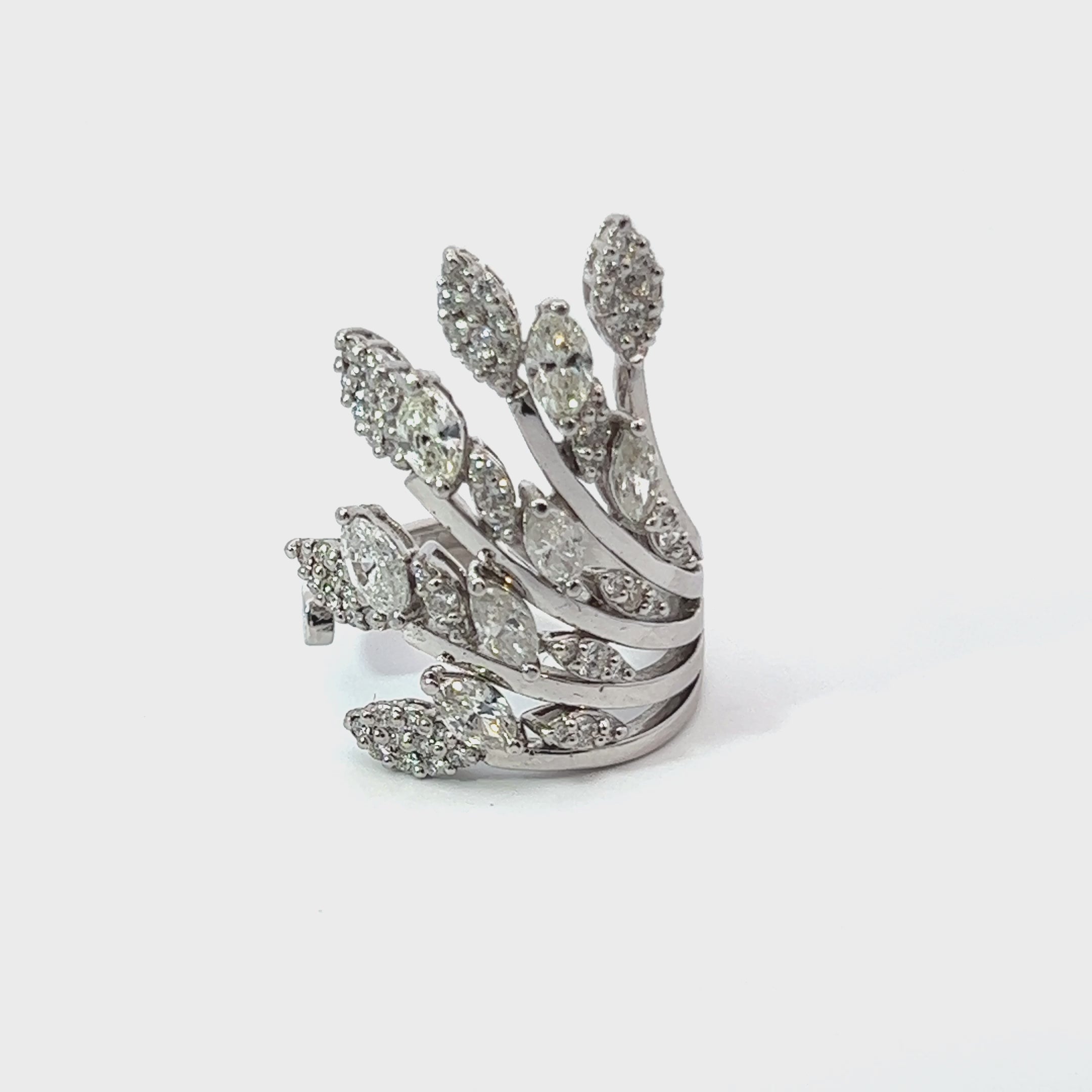 18K White Gold Marquise Cut Diamond Ring (2.55 ct)