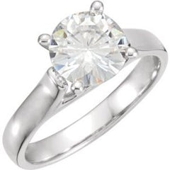 14K Solid Gold 5 mm Round Forever One™ Lab-Grown Moissanite Solitaire Engagement Ring