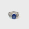 14K White Gold Diamond & Sapphire Ring (2.79 ct Diamond + 3.45 ct Sapphire)