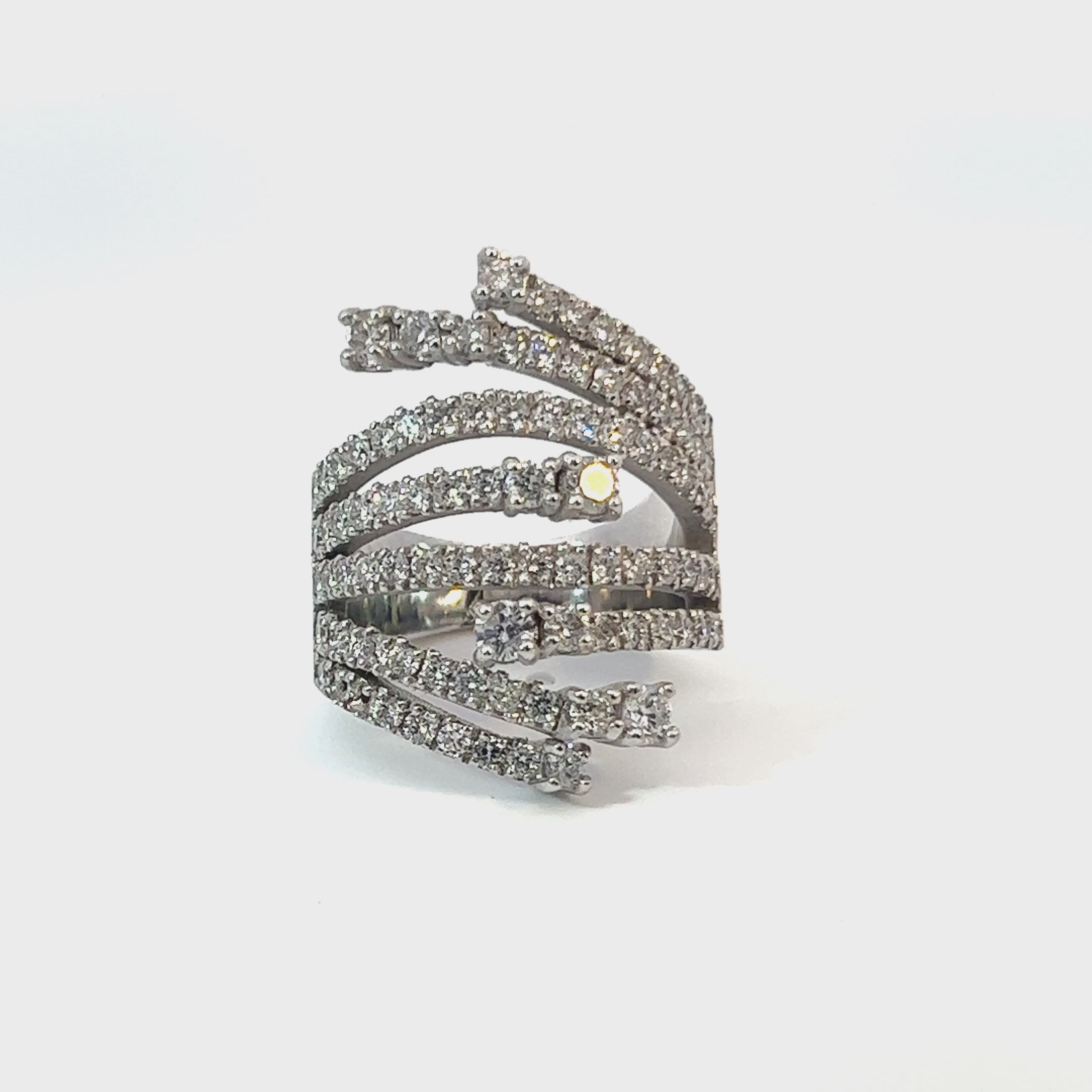 14K White Gold Round Cut Diamond Ring (2.50 ct)