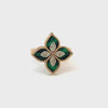 18k Rose Gold Diamond Emerald Marquise Cut Ring .35c