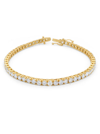 14k Yellow Gold Diamond Round Cut Infinity Tennis Bracelet 7c