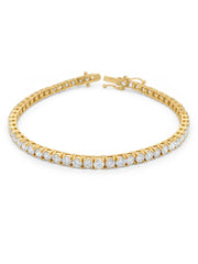 14k Yellow Gold Diamond Round Cut Infinity Tennis Bracelet 7c