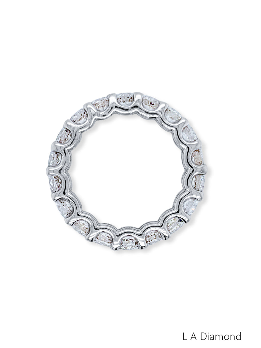 14k White Gold Diamond Round Cut Infinity Ring 4.55c