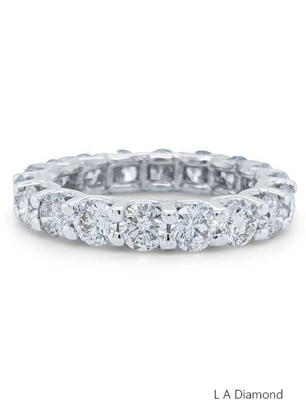 14k White Gold Diamond Round Cut Infinity Ring 4.55c - LA DIAMOND