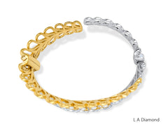 Yellow Gold Diamond Pear Cut Multi-Layered Bracelet