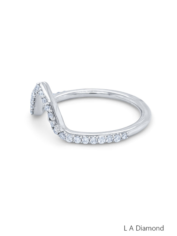 14k White Gold Diamond Round Cut  Ring .65c - LA DIAMOND