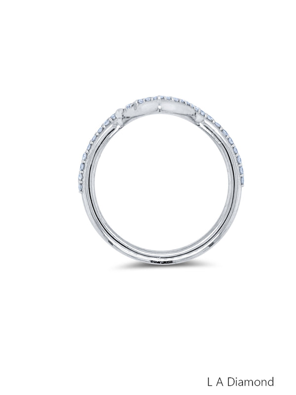 14k White Gold Diamond Round Cut  Ring .65c - LA DIAMOND
