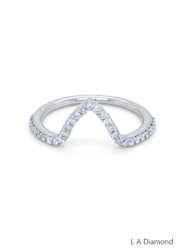 14k White Gold Diamond Round Cut  Ring .65c - LA DIAMOND