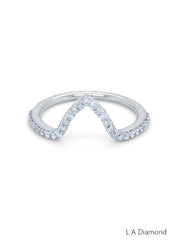 14k White Gold Diamond Round Cut  Ring .65c