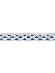 14k White Gold Diamond Bracelet with Sapphire - LA DIAMOND