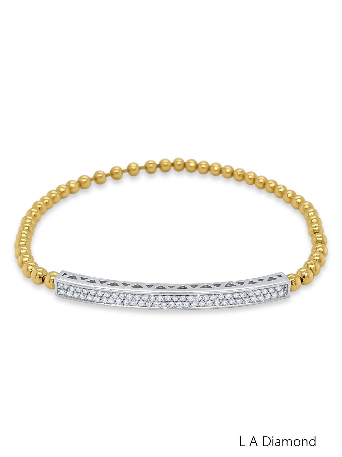 18K Yellow Gold Diamond Round Cut Tennis Bracelet .79c