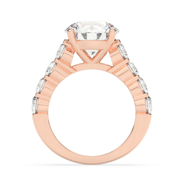 14K White Gold Diamond Brilliant Round Cut Engagement Ring (3.01 ct) - LA DIAMOND
