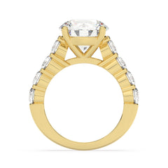 14k White Gold Diamond Brilliant Round Cut Engagement Ring 3.01c