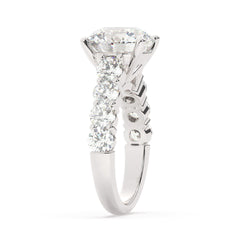14k White Gold Diamond Brilliant Round Cut Engagement Ring 3.01c