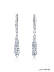18k White Gold Drop Diamond Earring - LA DIAMOND