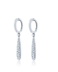 18k White Gold Drop Diamond Earring - LA DIAMOND