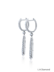 18k White Gold Drop Diamond Earring - LA DIAMOND