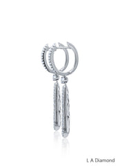 18k White Gold Drop Diamond Earring - LA DIAMOND