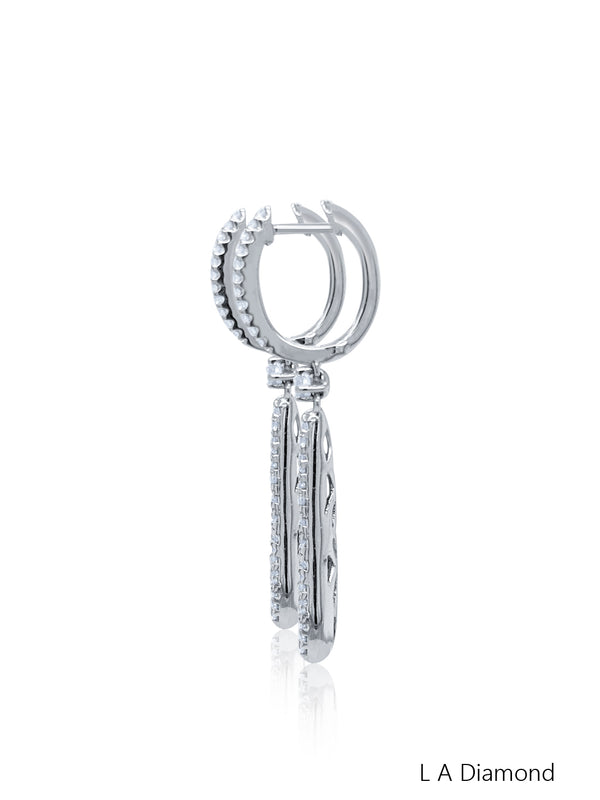 18k White Gold Drop Diamond Earring - LA DIAMOND