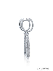 18k White Gold Drop Diamond Earring - LA DIAMOND