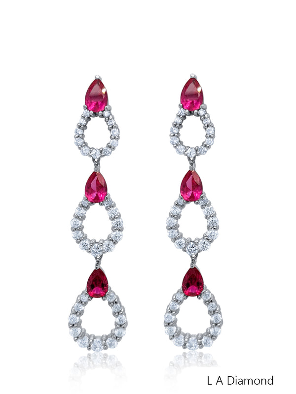 diamond ruby earrings