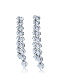18k White Gold Diamond Round Cut Drop Earring 5c - LA DIAMOND
