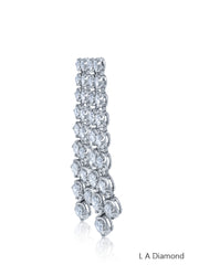 18k White Gold Diamond Round Cut Drop Earring 5c - LA DIAMOND
