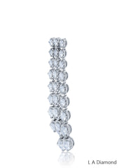 18k White Gold Diamond Round Cut Drop Earring 5c - LA DIAMOND
