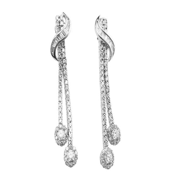 1/2 CT. T.W. Composite Diamond Earrings in 14K White Gold - LA DIAMOND