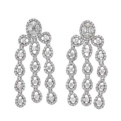 1 CT. T.W. Diamond Vintage-Style Chandelier Drop Earrings in 14K White Gold