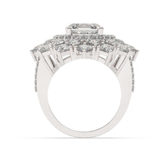 White Gold Diamond Bezel Corner Princess Cut Engagement Ring