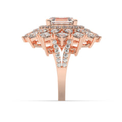 White Gold Diamond Bezel Corner Princess Cut Engagement Ring