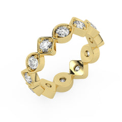 14K Gold Diamond Round Cut Wedding Ring 1.20c